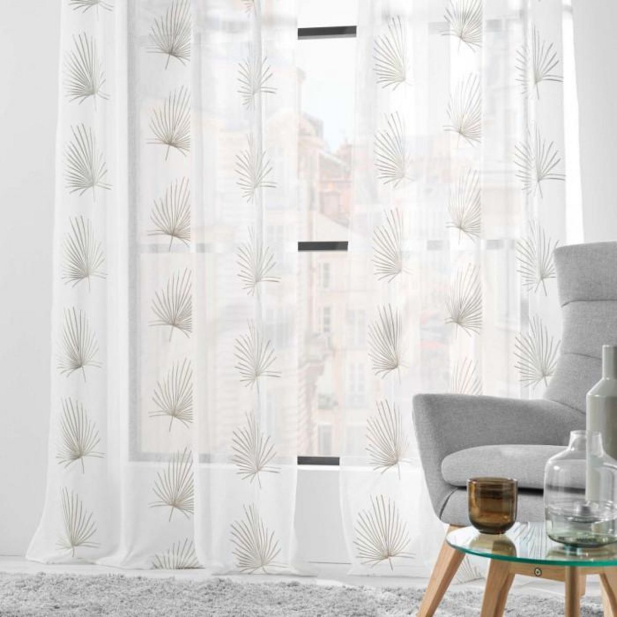 Paris Prix Rideau Voilage à Œillets  Palmaris  140x240cm Lin