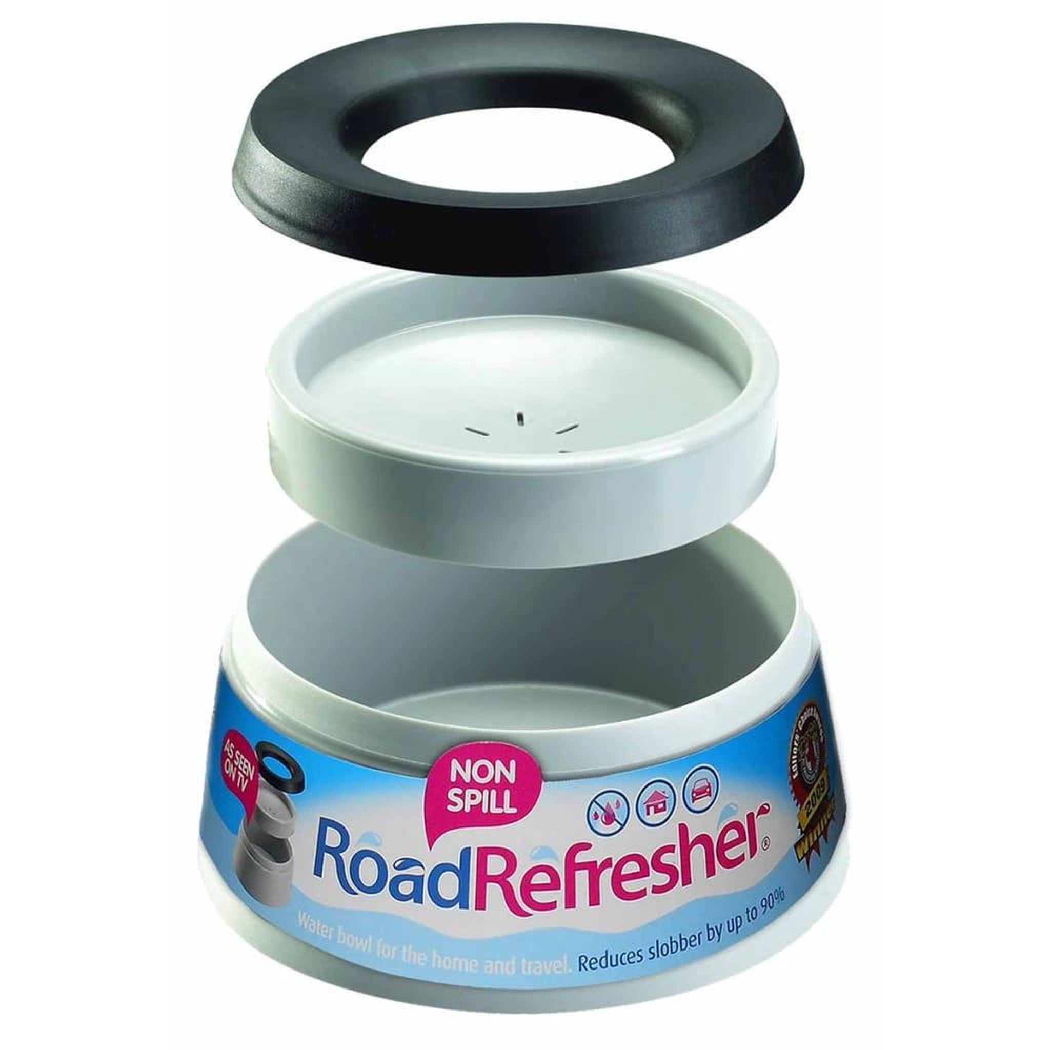 Voir la diapositive 3 : Road Refresher Road Refresher Bol a eau pour animaux de compagnie L Gris LGRR