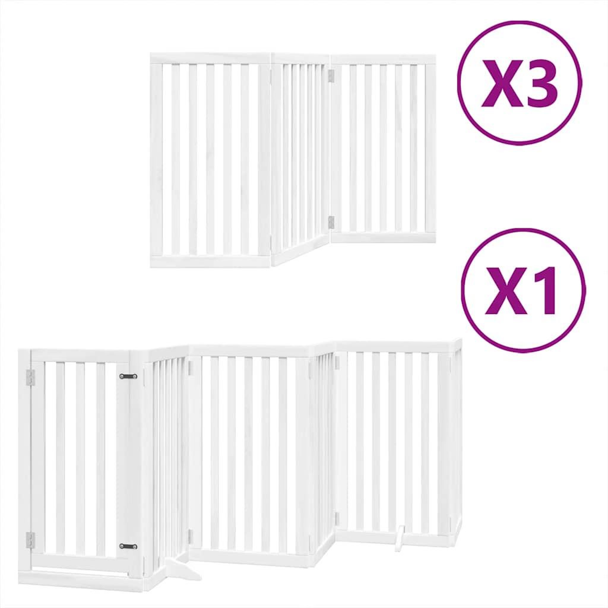 Voir la diapositive 2 : VIDAXL Barriere pour chien porte pliable 15 panneaux bois de peuplier