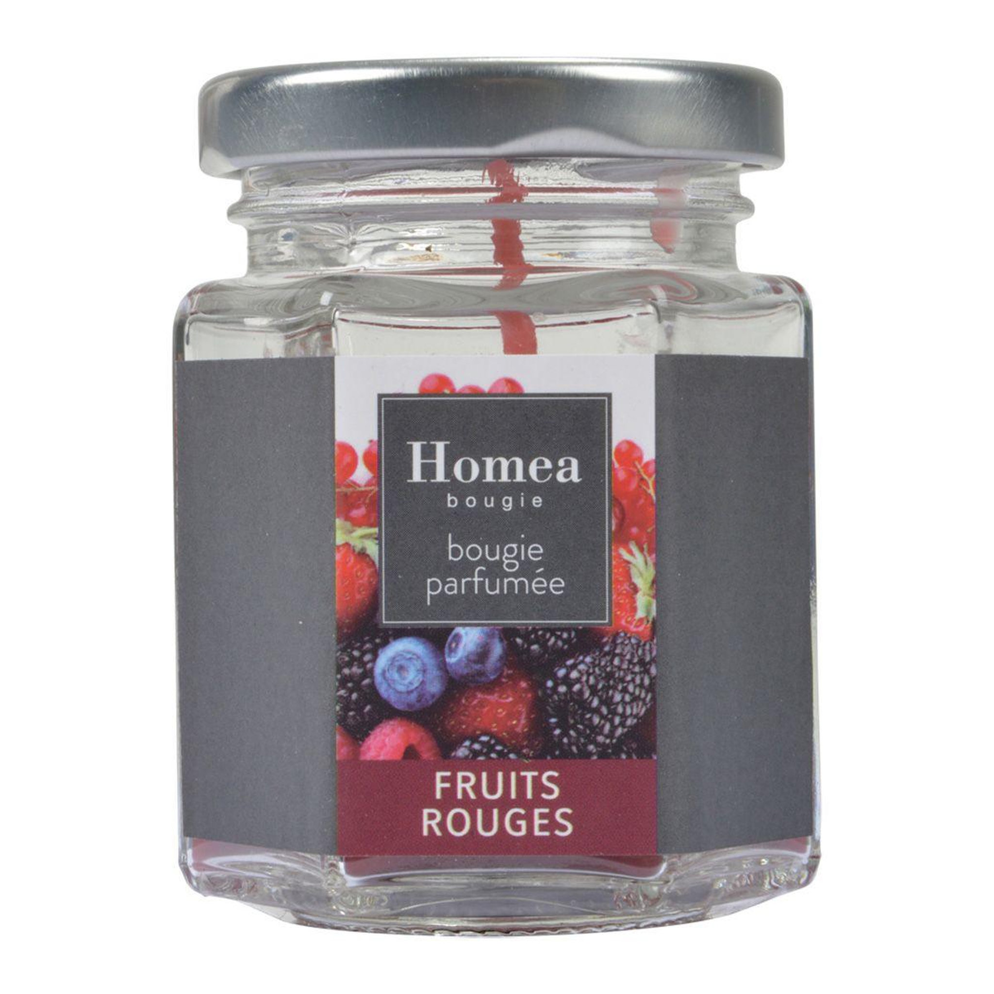 HOMEA Bougie Verrine Parfumée  Essentiel II  7cm Fruits Rouges