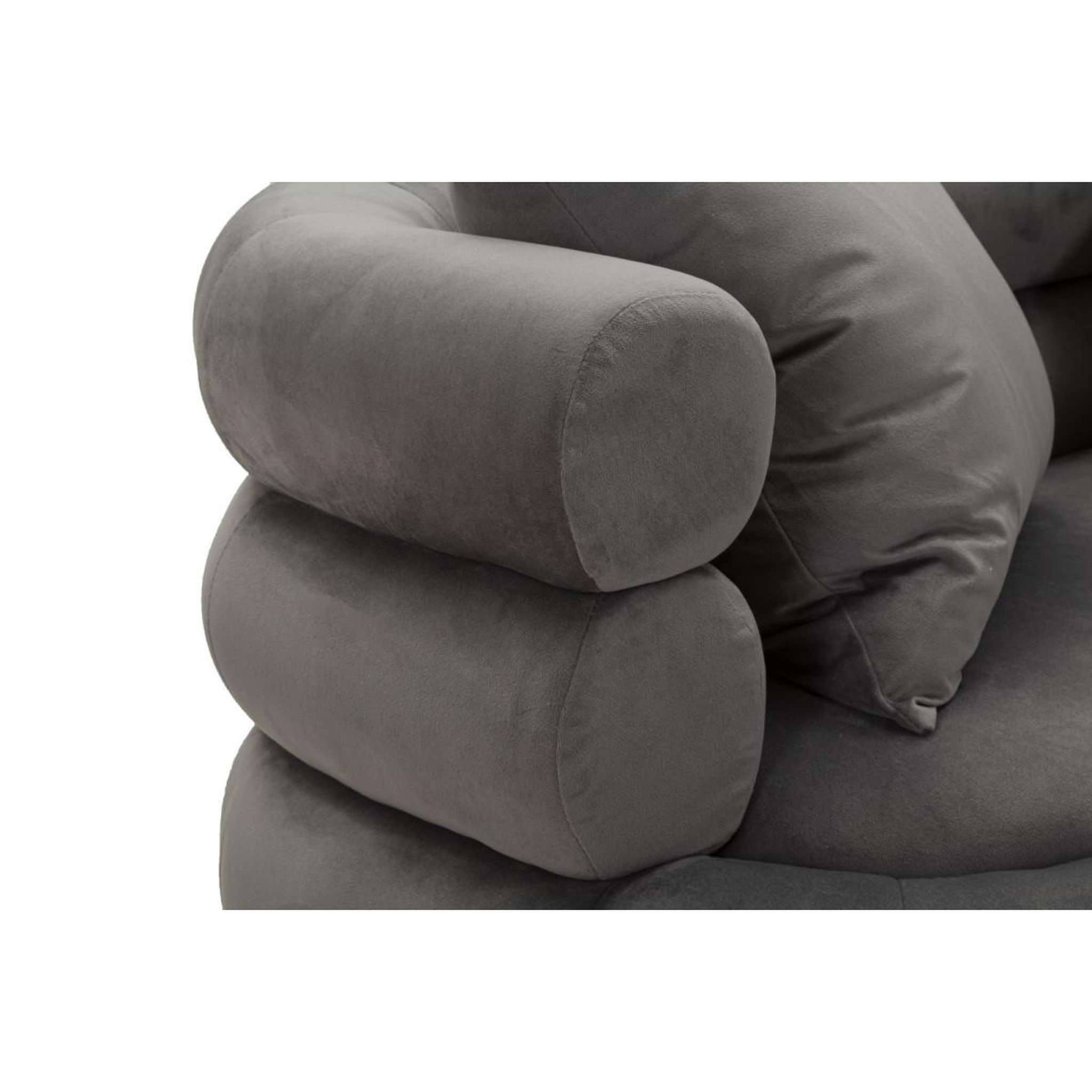 Voir la diapositive 6 : Paris Prix Canapé 2 places imitation fourrure  soffy+  133cm gris