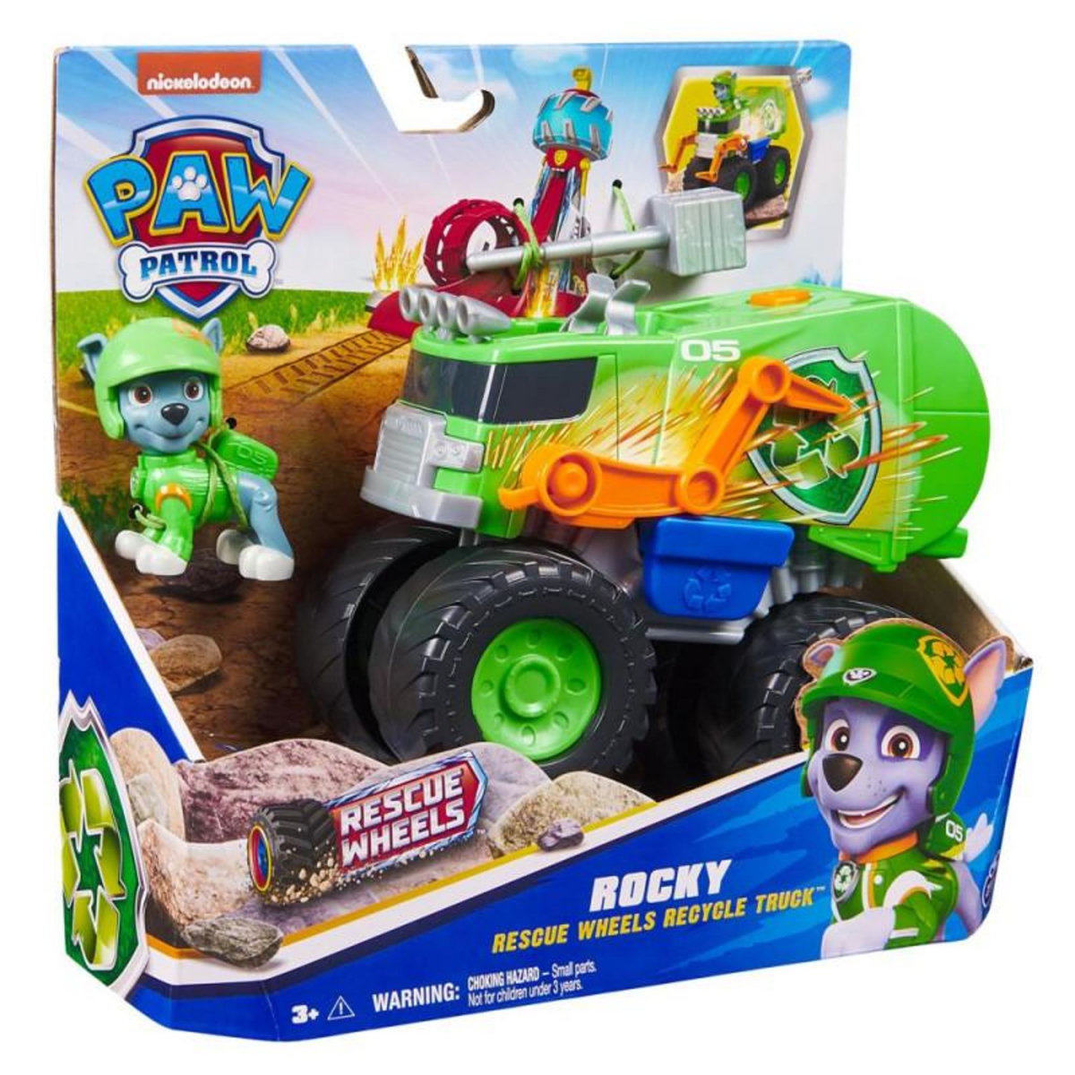 PAW PATROL Véhicule et Figurine Paw Patrol Pat'Patrouille Rescue Wheels Rocky