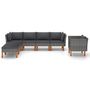 Voir la diapositive 2 : VIDAXL Salon de jardin 7 pcs Resine tressee et bois d'eucalyptus Gris