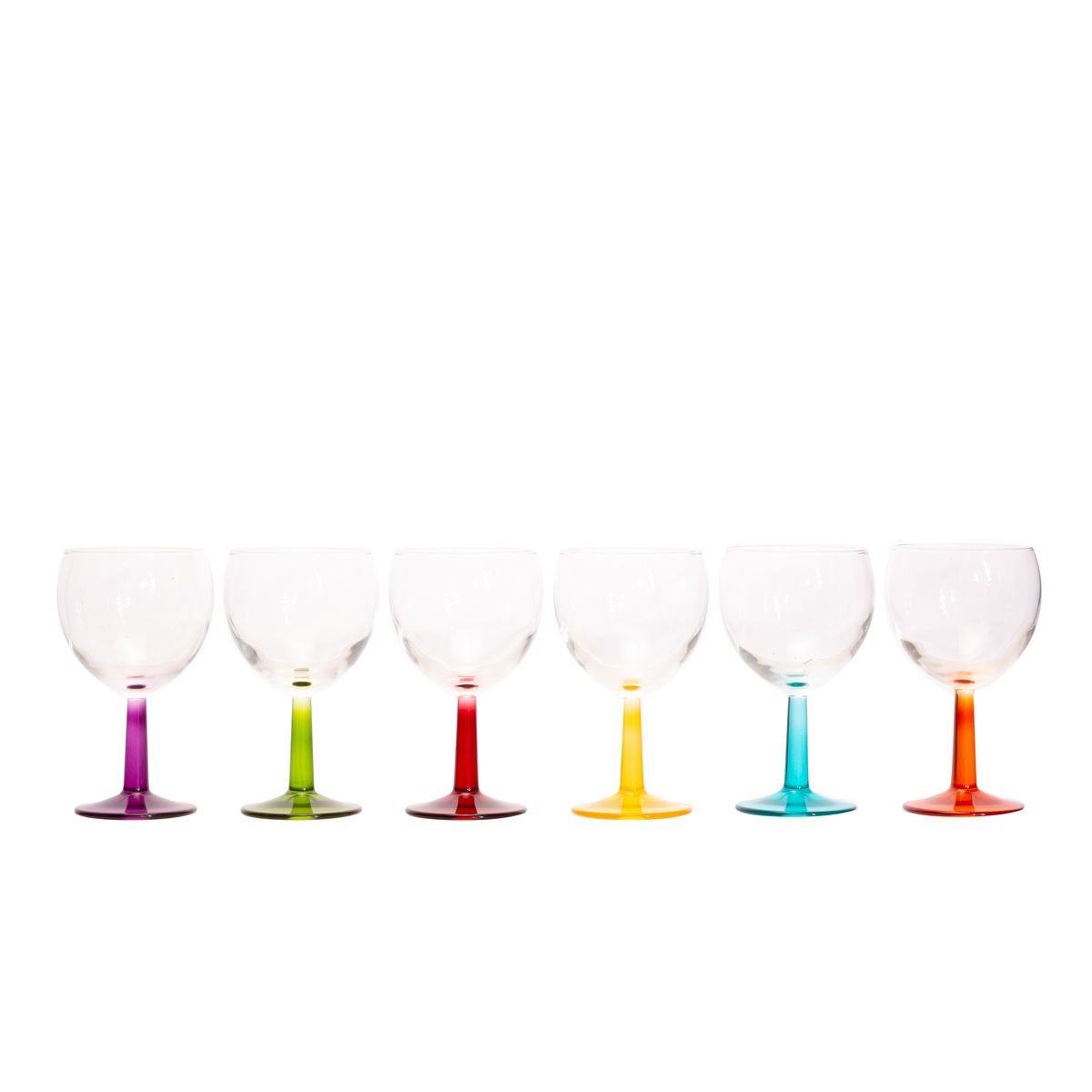 PASABAHCE Set de 6 verres à pied couleur