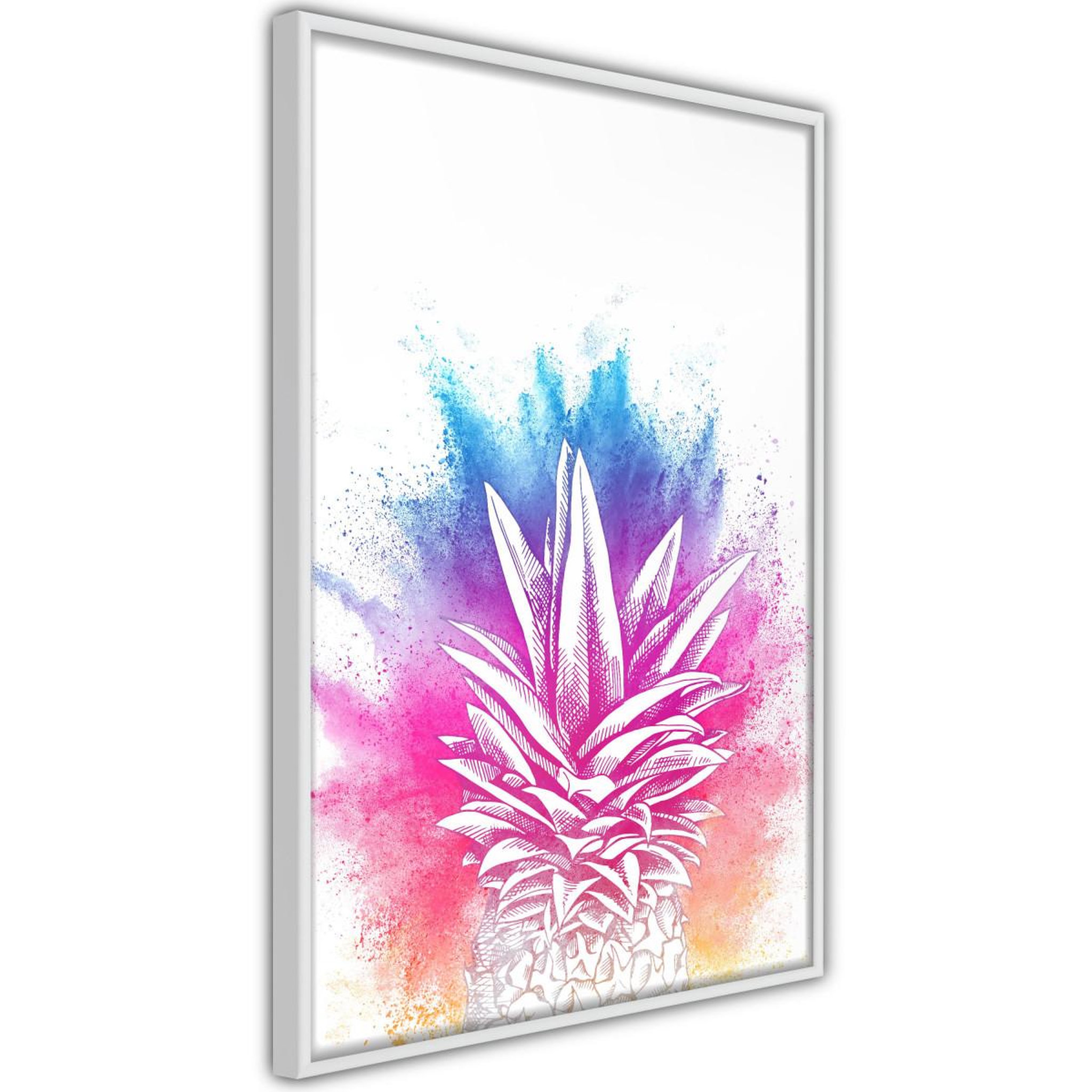 Paris Prix Affiche murale encadrée  rainbow pineapple crown