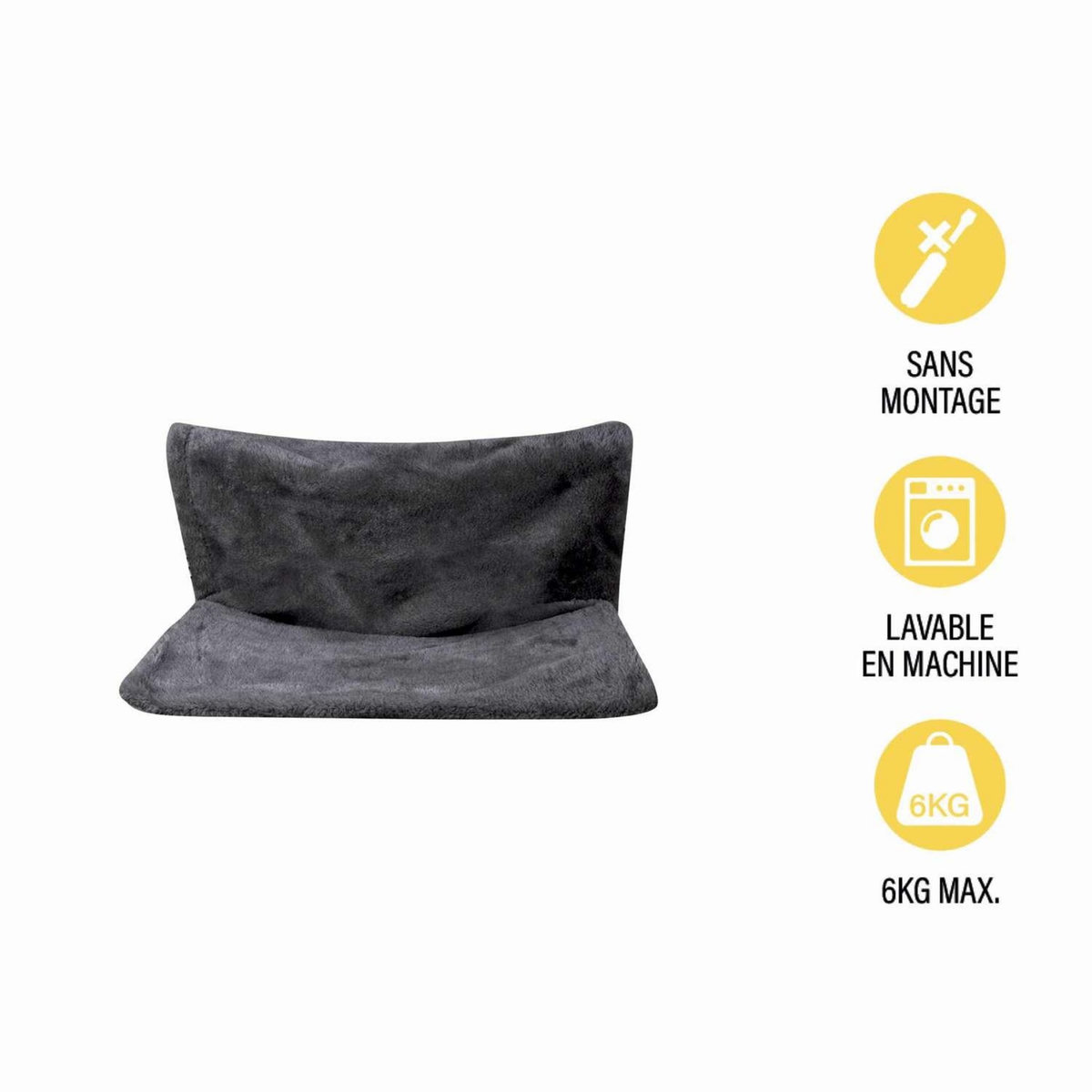 LOVE STORY Hamac de radiateur Roméo pour chat - Gris anthracite