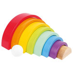SMALL FOOT Small Foot - Wooden Building Blocks Rainbow, 9pcs. 6969