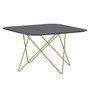 Voir la diapositive 1 : Paris Prix Table Basse en Verre Marbré  Tristar  80cm Noir & Or