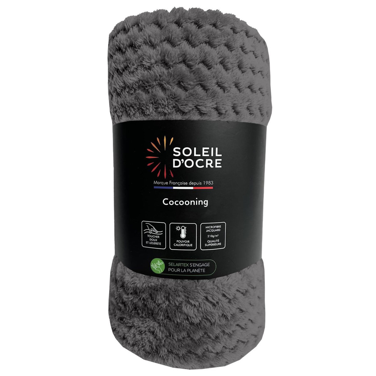 SOLEIL D'OCRE Couverture, Plaid microfibre COCOONING, par Soleil d'Ocre