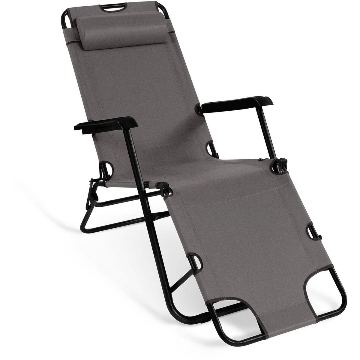 Inkazen Fauteuils relax 2 en 1 gris - Lot de 2