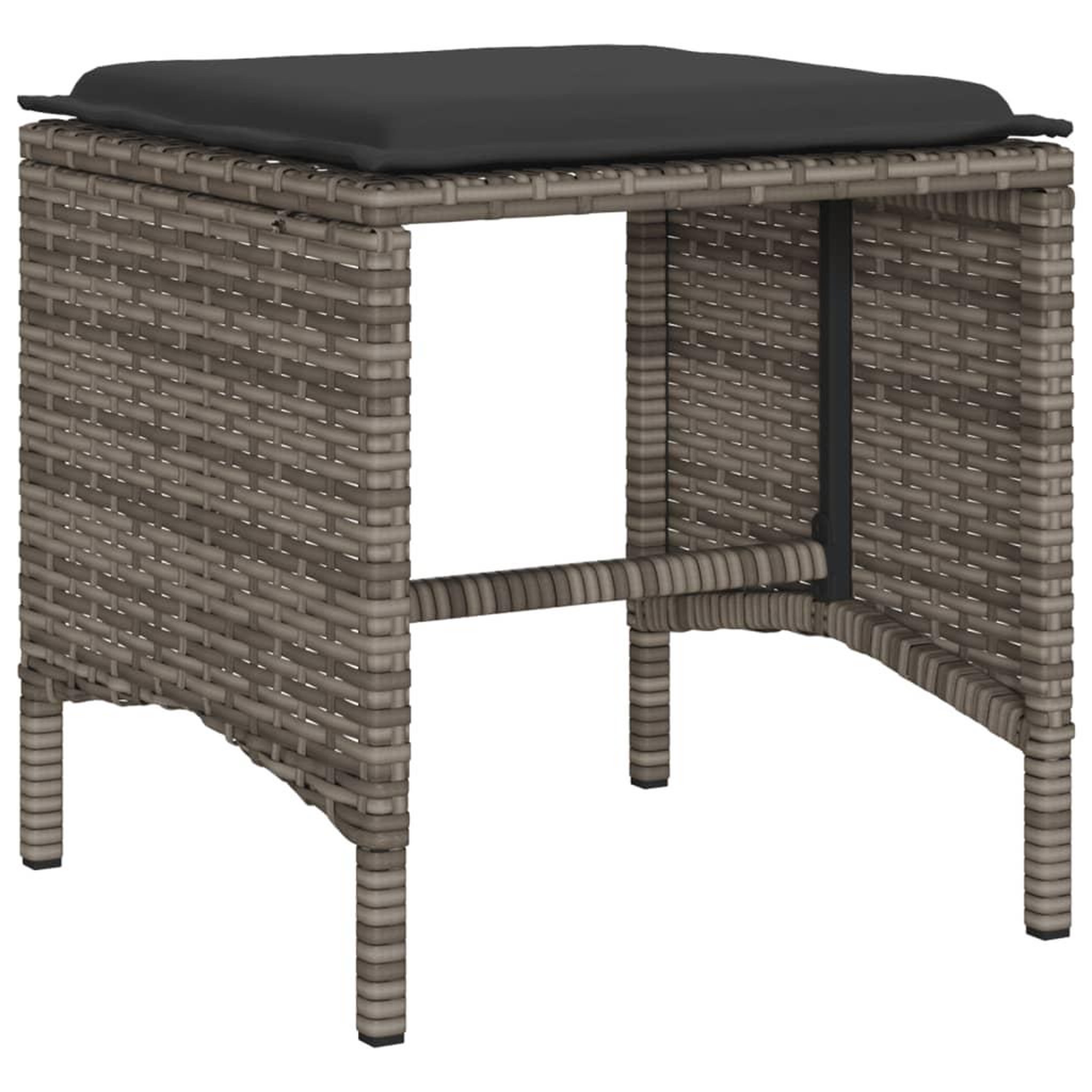 Voir la diapositive 5 : VIDAXL Salon de jardin 4 pcs avec coussins gris resine tressee