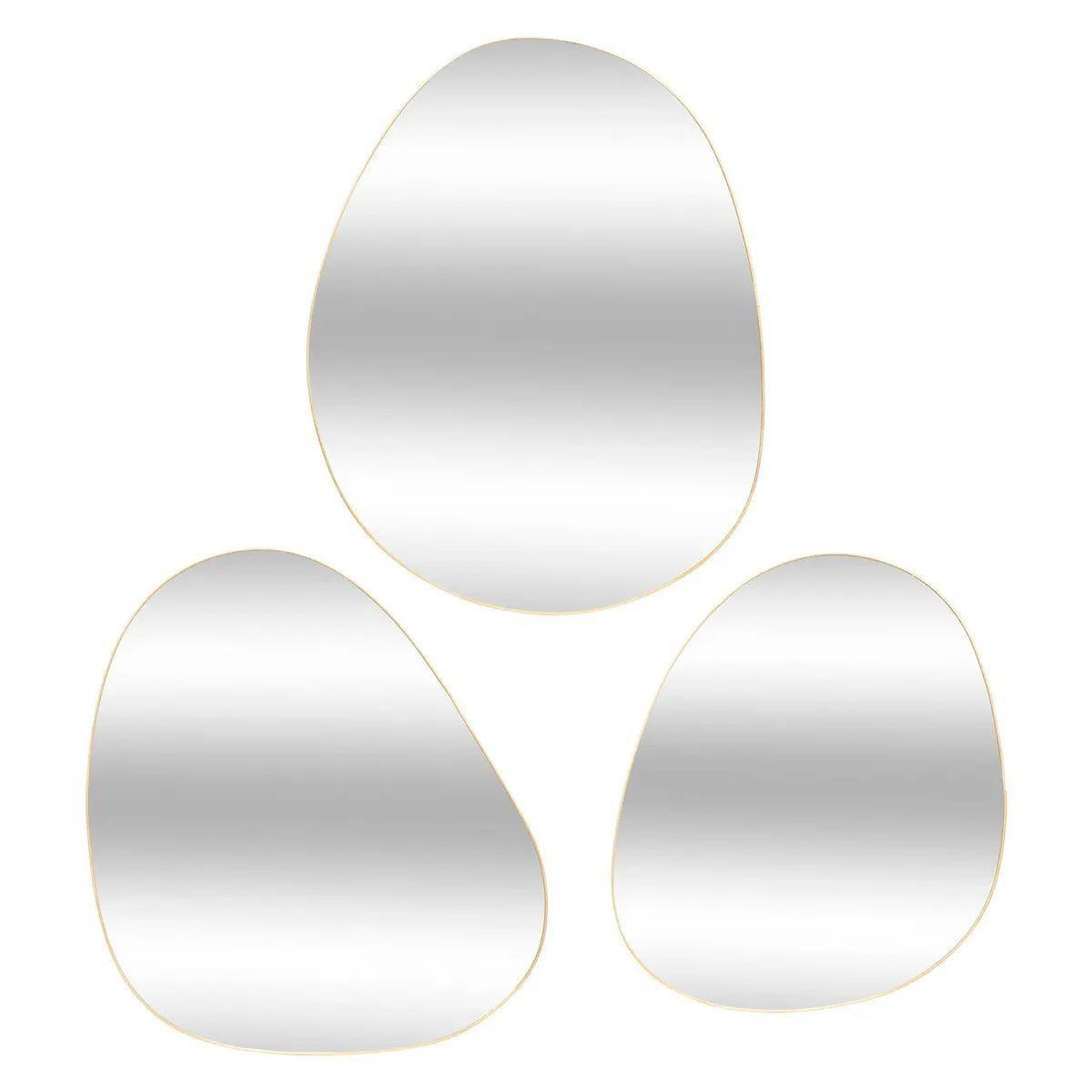 ATMOSPHERA Lot de 3 Miroirs Organisateurs  Lida  47cm Or