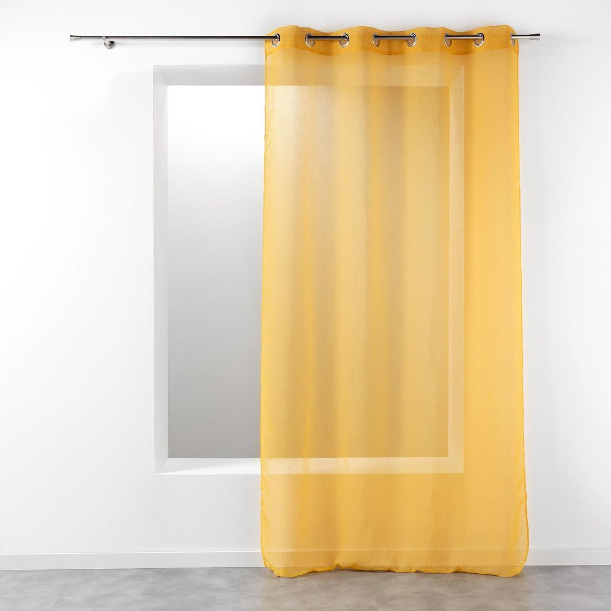 Douceur d'Intérieur Rideau voilage étamine  telma  140x280cm jaune