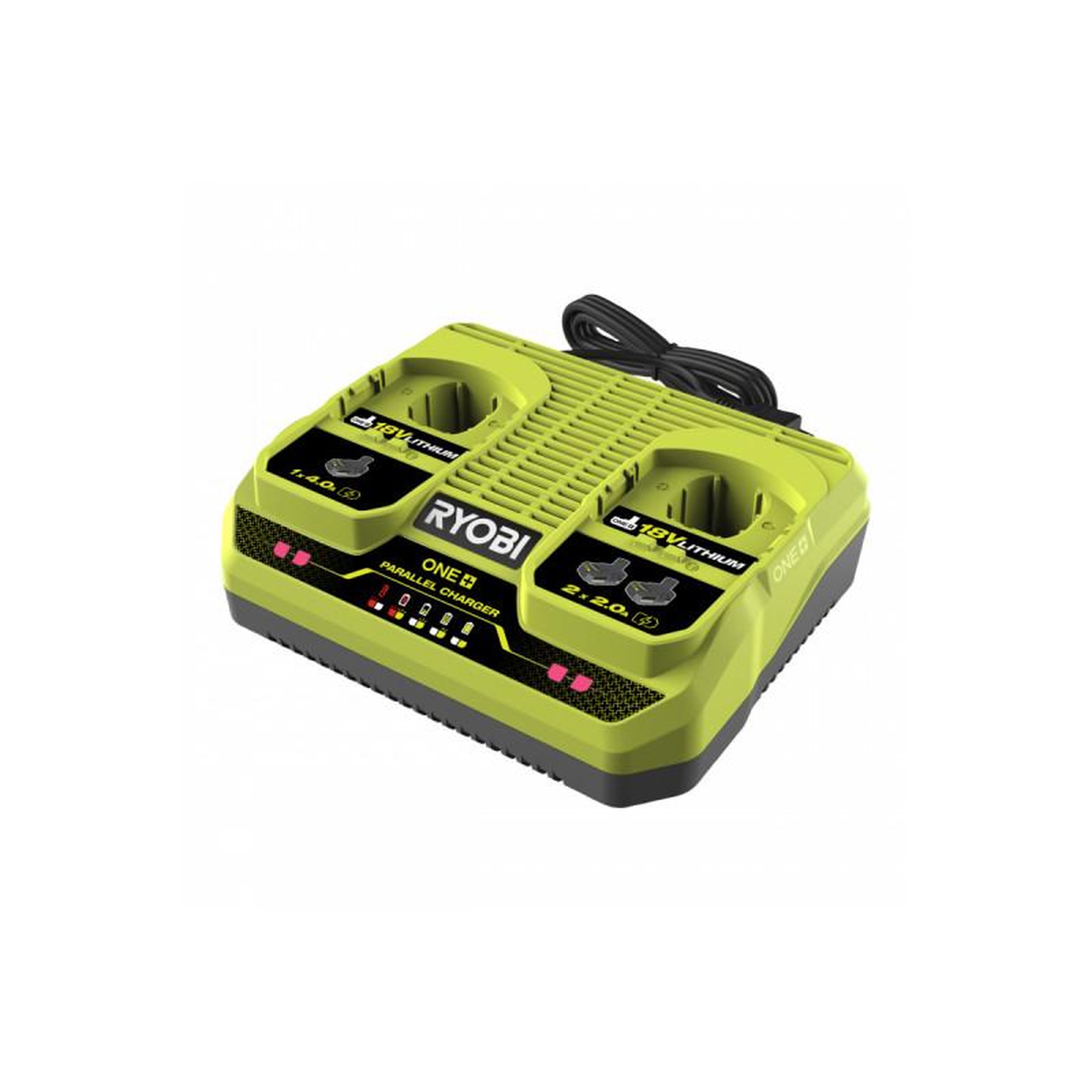 Ryobi Chargeur simultané 2 ports 18v ryobi - 2,0 et 4,0ah