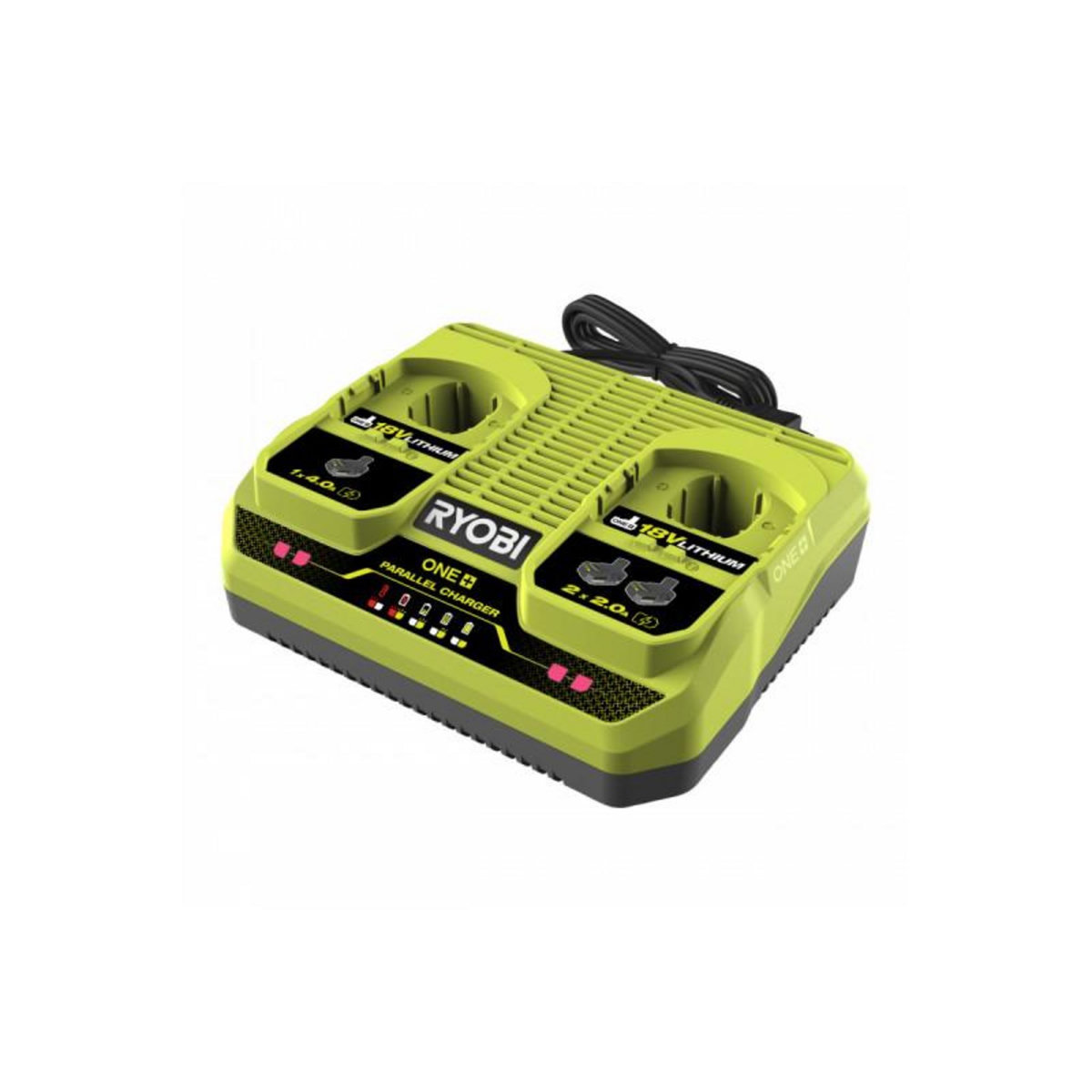 Ryobi Chargeur simultané 2 ports 18V RYOBI - 2,0 et 4,0Ah