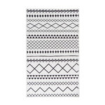 Paris Prix Tapis Tissé Imprimé à Poils Plats  Maya IV  Blanc & Noir. Coloris disponibles : Blanc