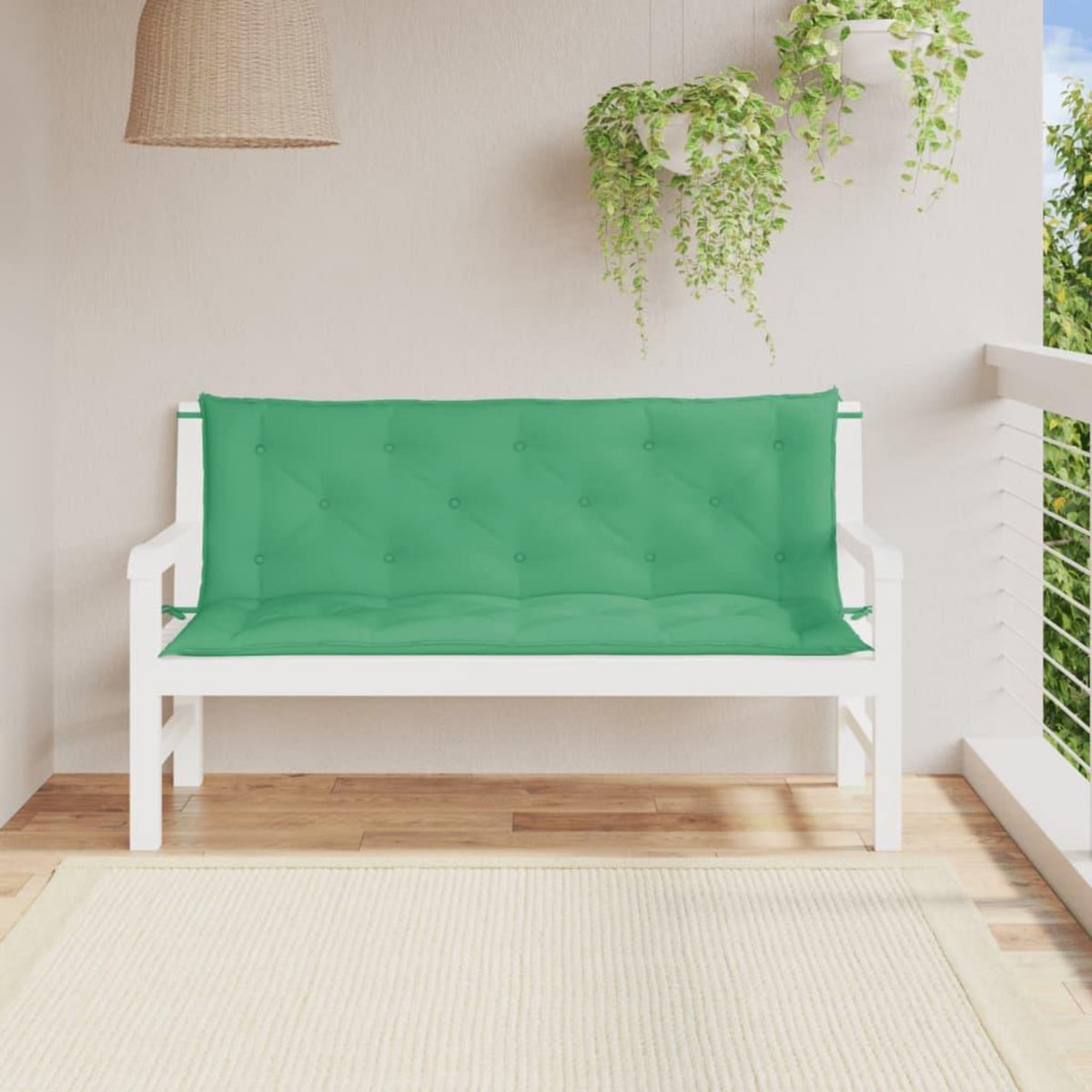 VIDAXL Coussins de banc jardin lot de 2 vert 150x50x7 cm tissu Oxford