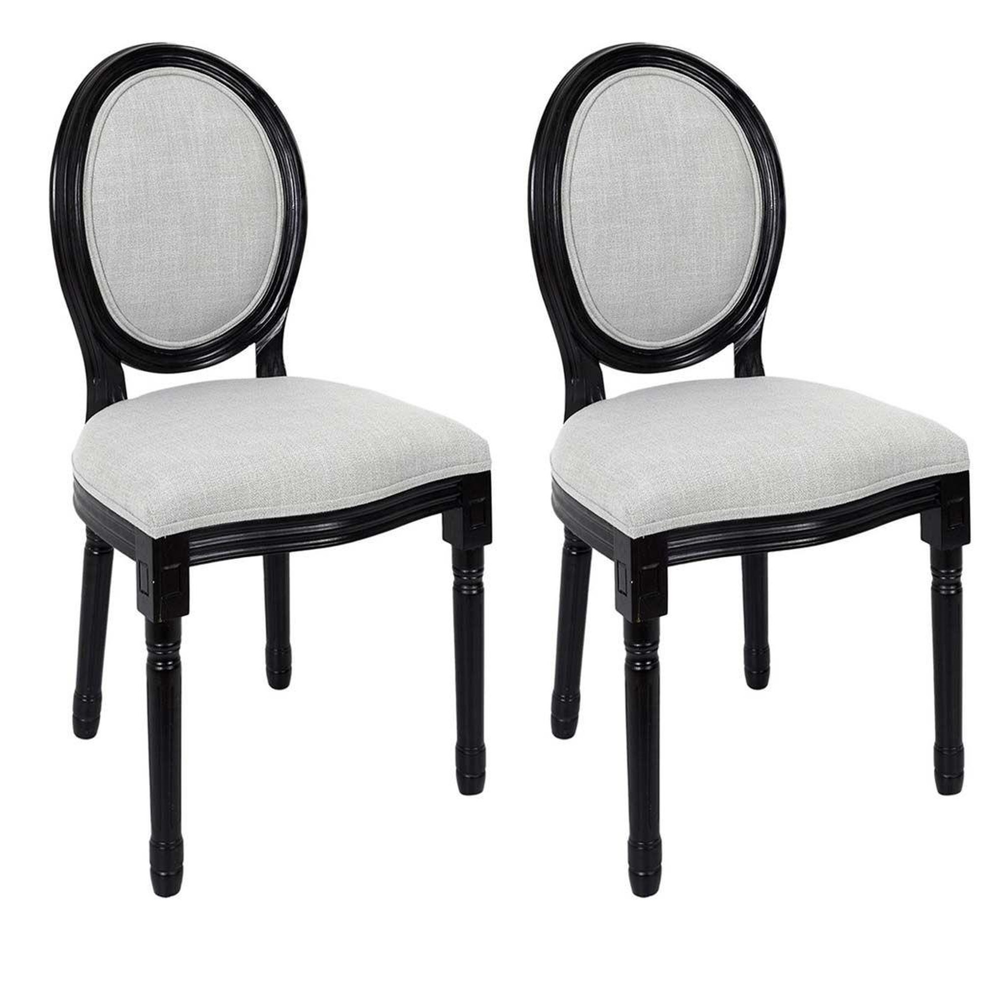 The Home Deco Factory Lot de 2 chaises design  eleonor  96cm noir & gris