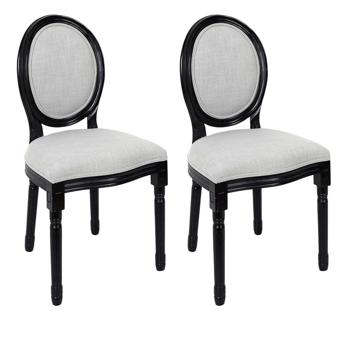 Paris Prix Lot de 2 Chaises Design  Eleonor  96cm Noir & Gris
