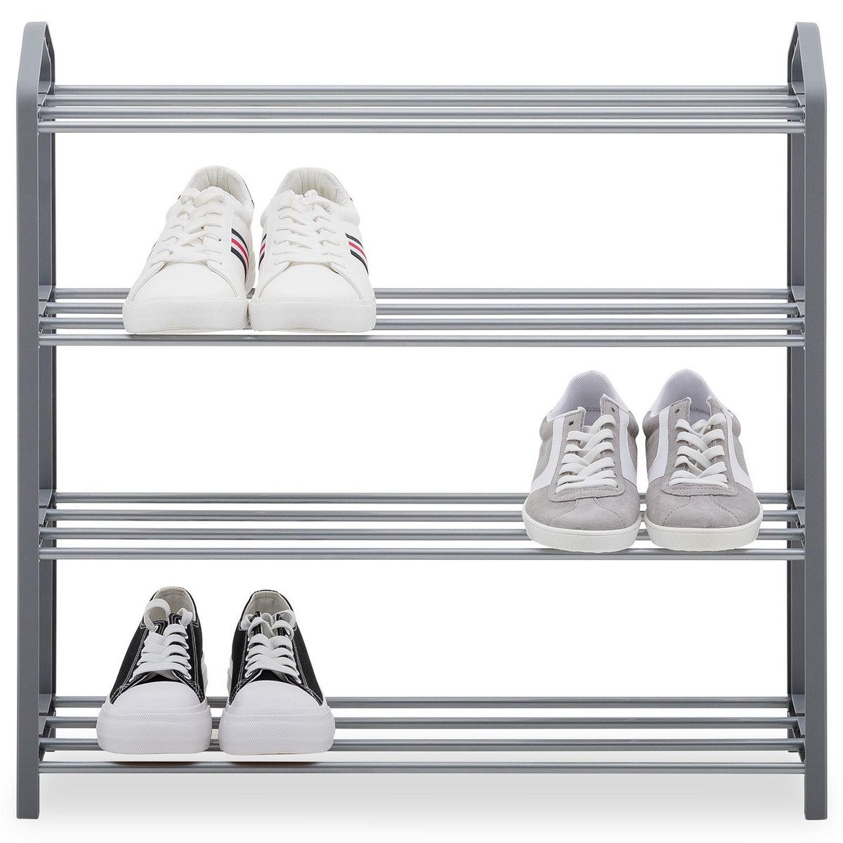 IDIMEX Étagère à chaussures TRALEE à quatre niveaux, en métal et plastique
