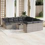 Voir la diapositive 1 : VIDAXL Salon de jardin avec coussins 13 pcs gris clair resine tressee