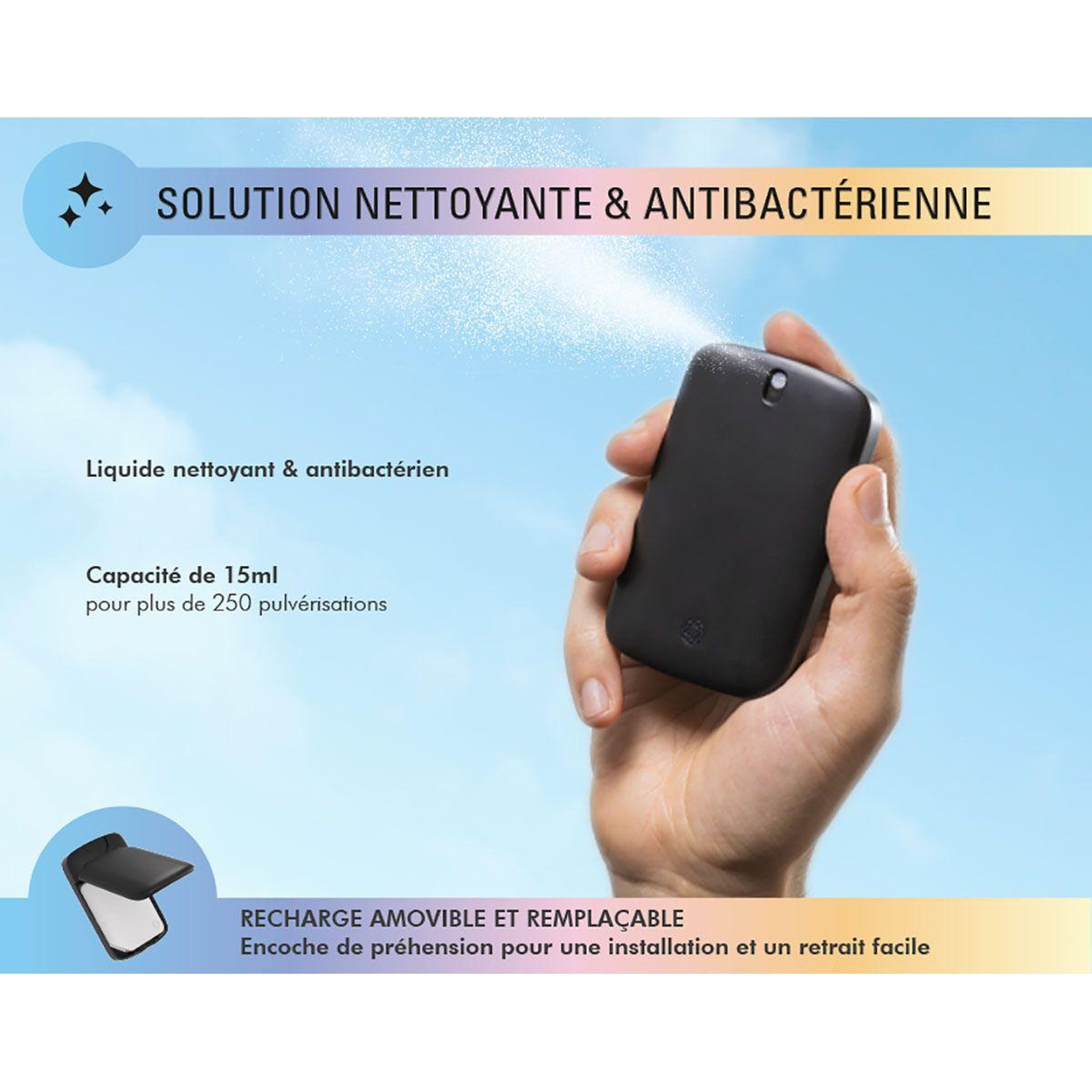 Voir la diapositive 2 : FORCE GLASS Spray nettoyant nettoyant et antibactérien