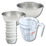 ZENKER Set pâtisserie avec 240 moules à muffins en papier, 2 bols à mixer, verre mesureur et spatule Zenker