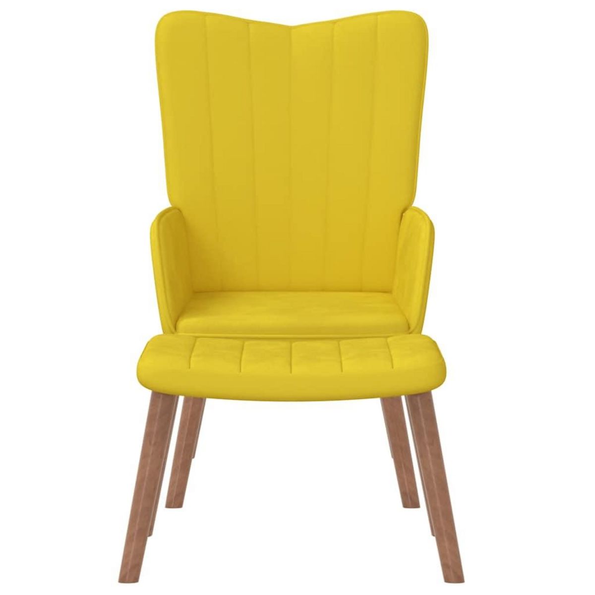 VIDAXL Chaise de relaxation avec repose-pied Jaune moutarde Velours