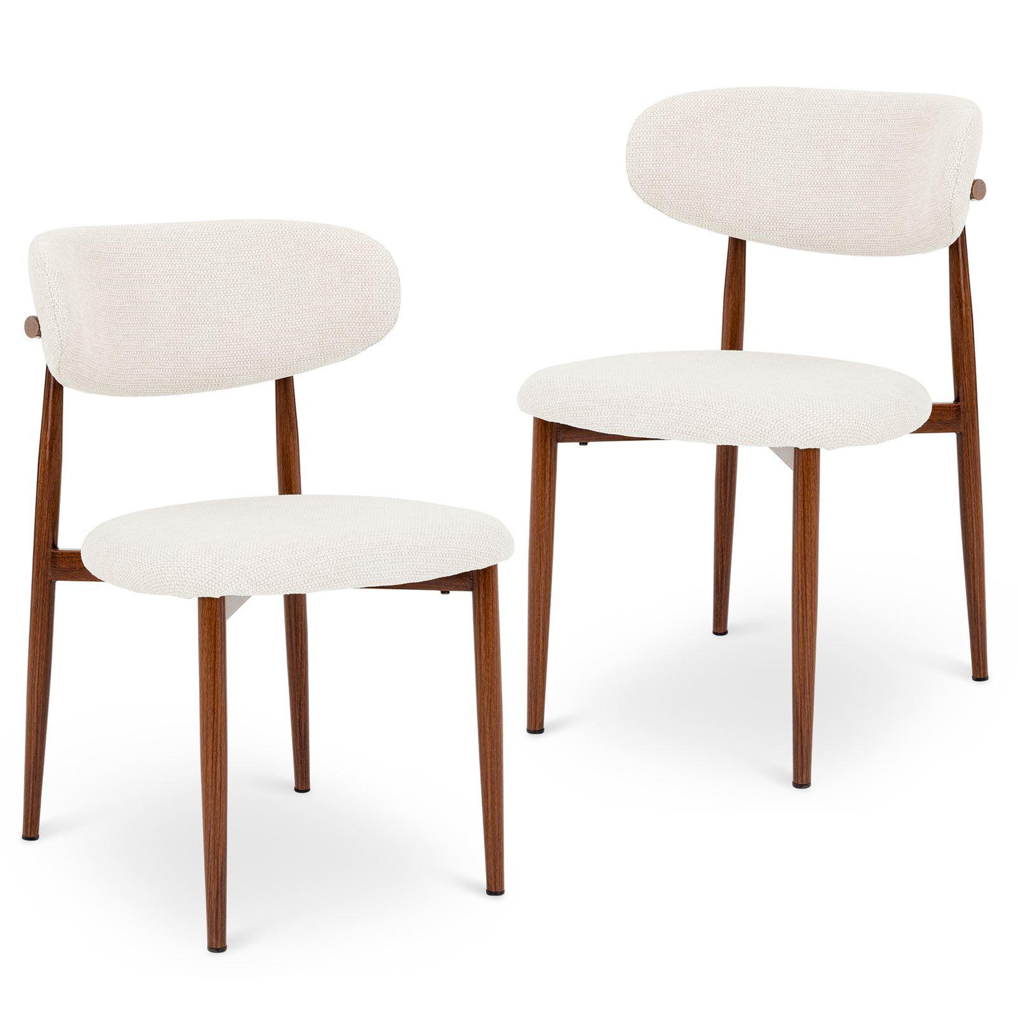IDIMEX Lot de 2 chaises acosta de salle à manger en tissu. Coloris disponibles : Blanc