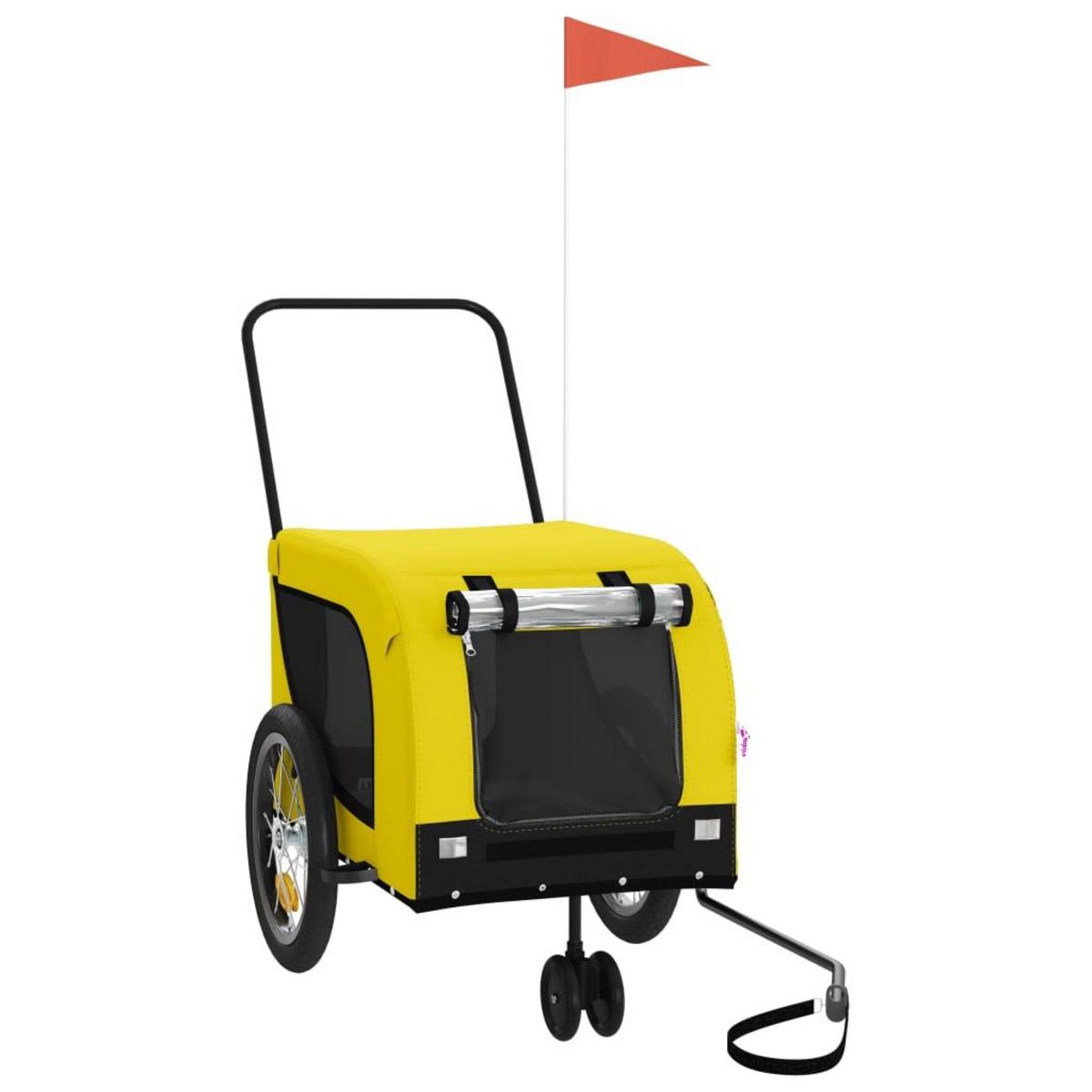 VIDAXL Remorque de velo pour animaux de compagnie jaune et noir
