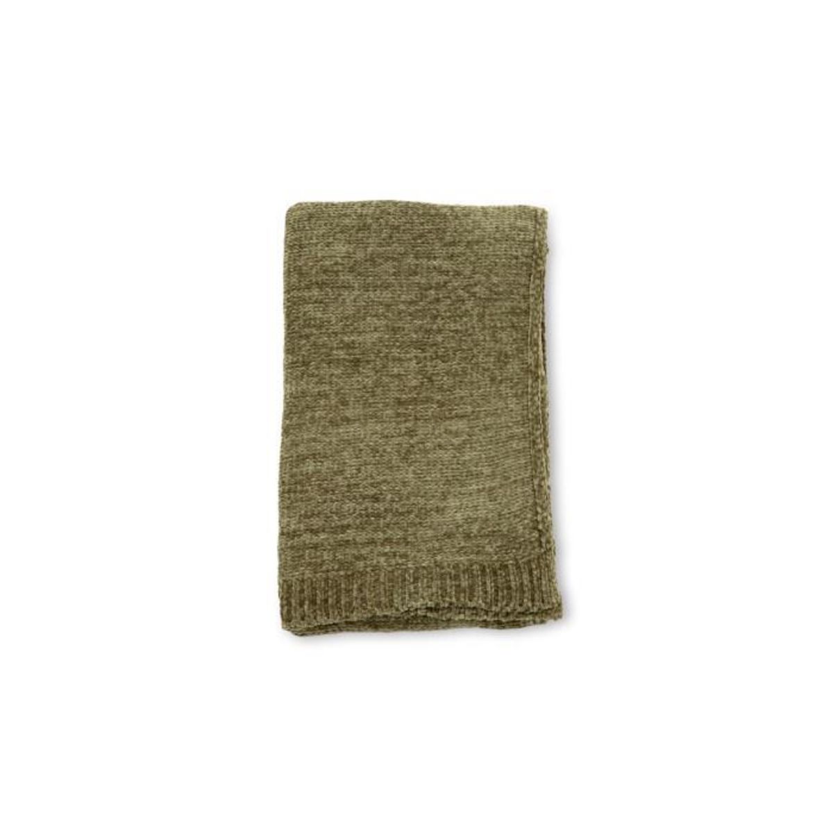 Paris Prix Plaid Chenille  Ally  130x170cm Vert Mousse