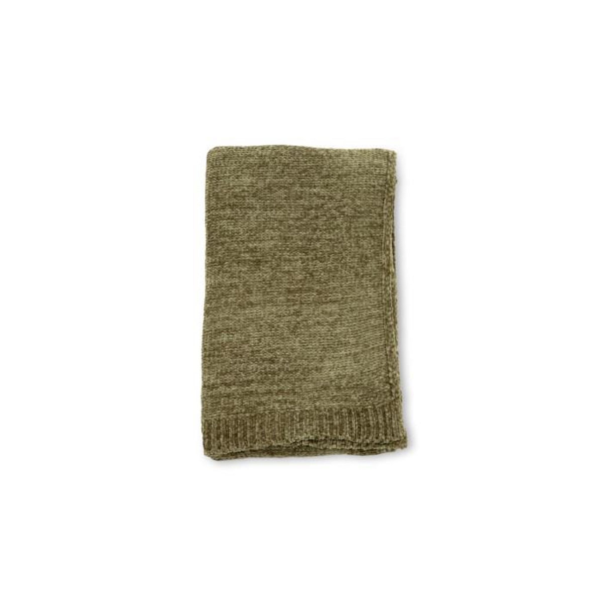 Paris Prix Plaid Chenille  Ally  130x170cm Vert Mousse