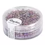 Rayher Rocailles, 2,6mm ø, transparentes lustré, lilas, boîte 17 g
