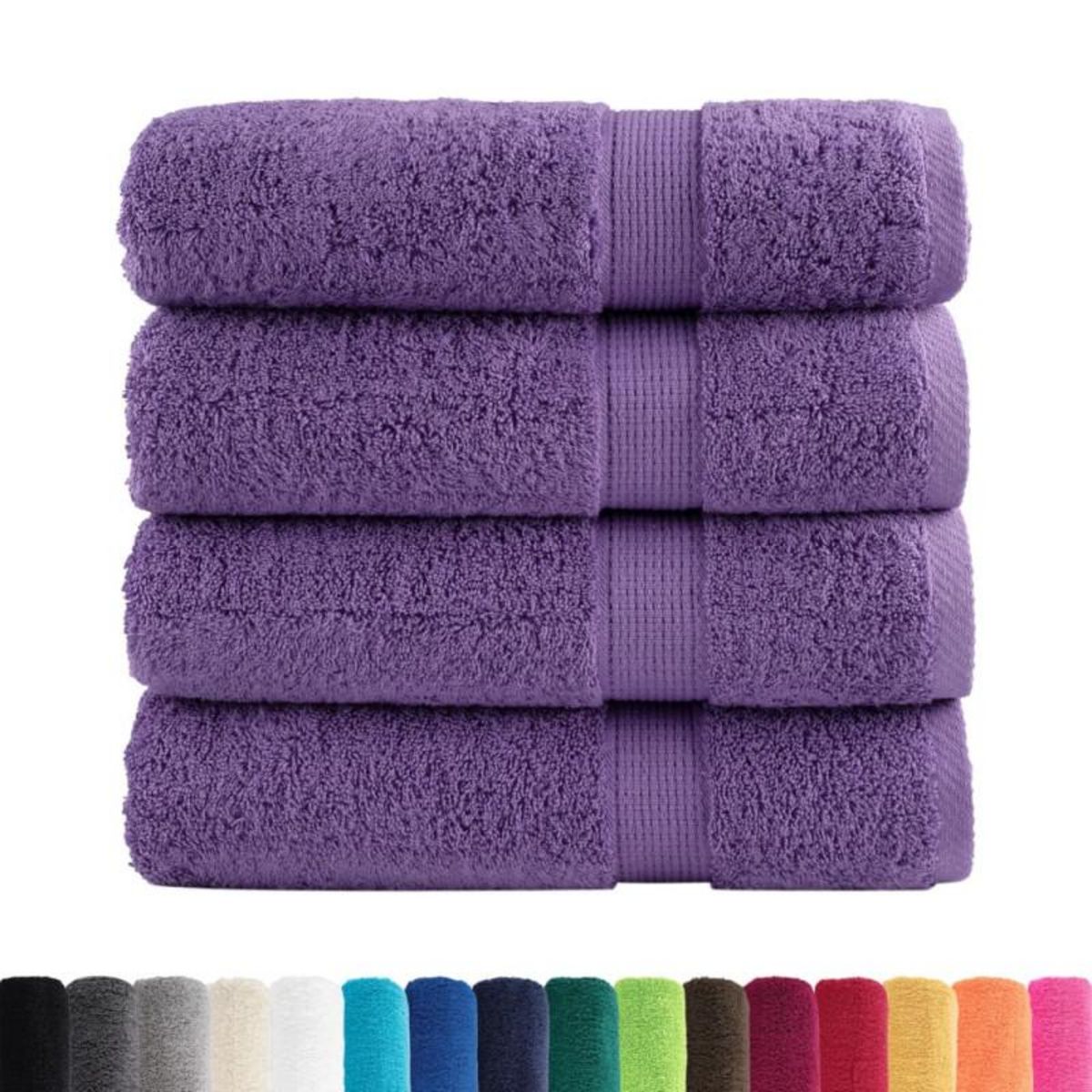 VIDAXL Serviettes de douche de qualité supérieure SOLUND 4 pcs violet