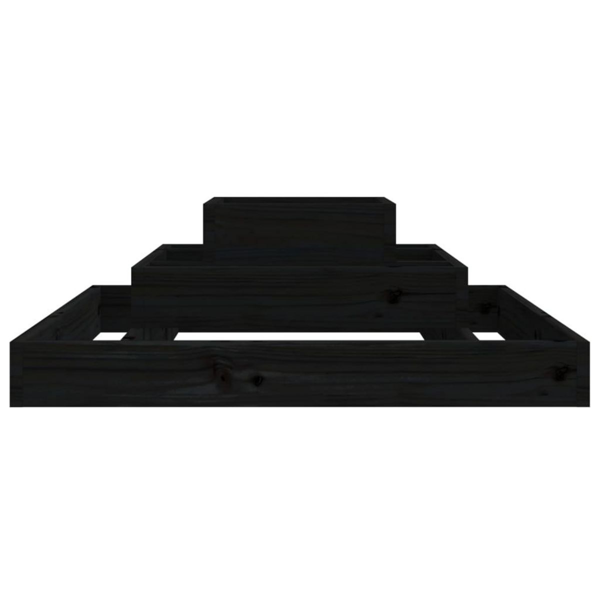 VIDAXL Jardiniere Noir 80x80x27 cm Bois massif de pin