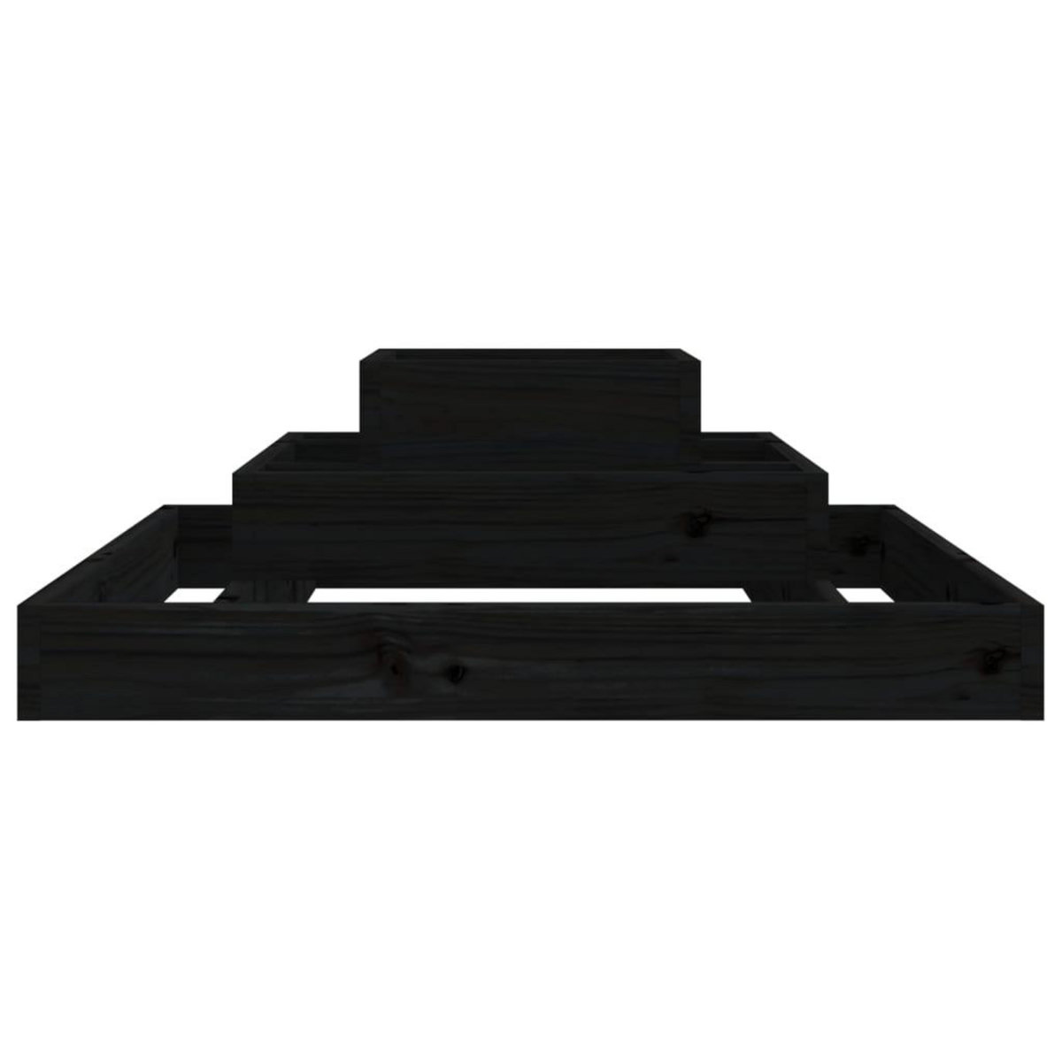 VIDAXL Jardiniere Noir 80x80x27 cm Bois massif de pin