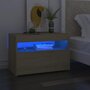 VIDAXL Table de chevet avec lumieres LED chene sonoma 60x35x40 cm