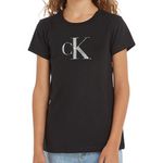 CALVIN KLEIN JEANS T shirt  Fille Calvin Klein Jeans Iridescent IG0IG02433. Coloris disponibles : Noir