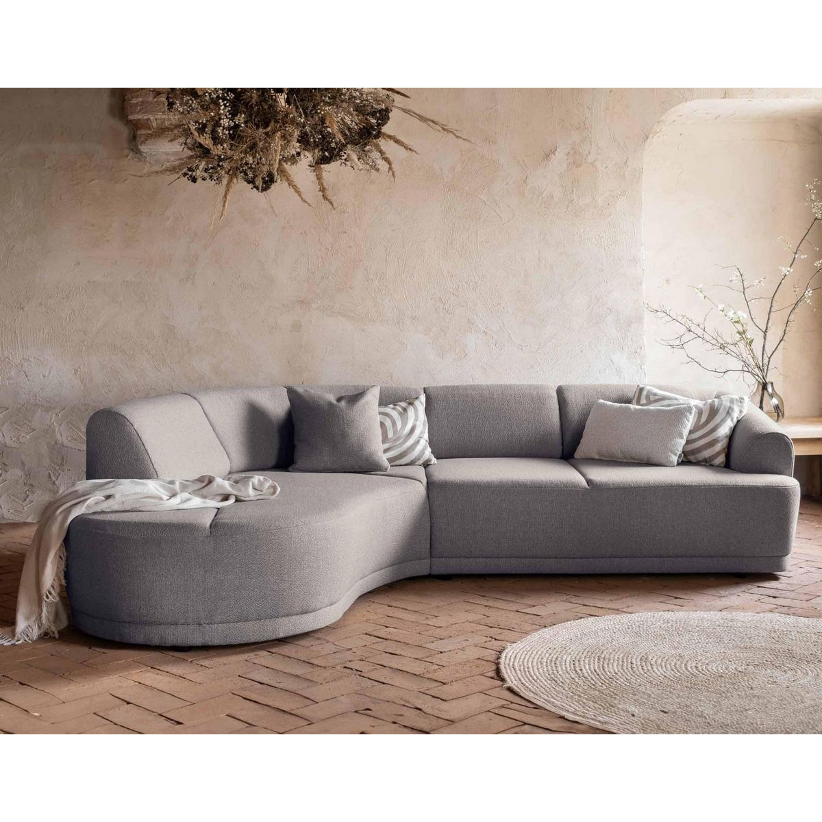 BEST MOBILIER Siena - canapé d'angle gauche - 5 places - en tissu