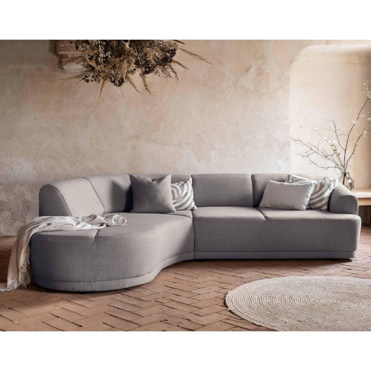 BEST MOBILIER Siena - canapé d'angle gauche - 5 places - en tissu