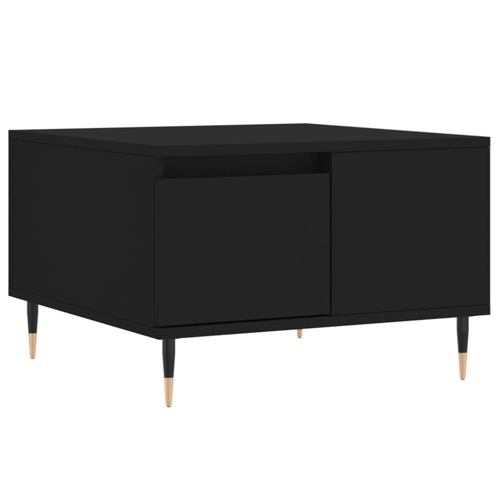 Voir la diapositive 2 : VIDAXL Table basse noir 55x55x36,5 cm bois d'ingenierie