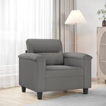 VIDAXL Fauteuil gris fonce 60 cm tissu microfibre