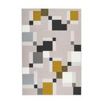 Paris Prix Tapis Géométrique à Poils Courts  Esperanto II  Crème & Vert. Coloris disponibles : Beige