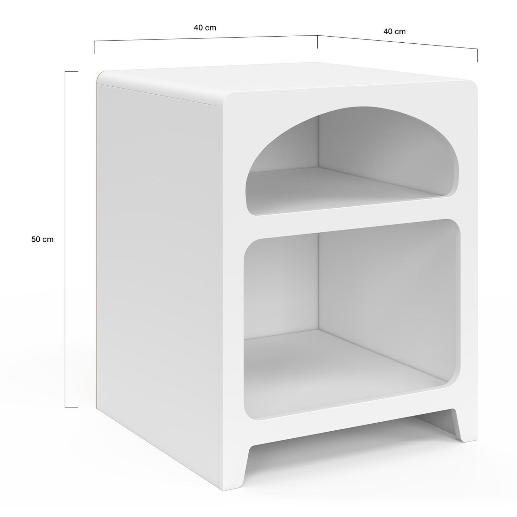 Voir la diapositive 4 : ID MARKET Lot de 2 tables de chevets organiques alesia bois blanc 2 niches