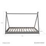 Voir la diapositive 4 : HomeStyle4U Lit Tipi Enfant 90x200 Tissu gris étoilé