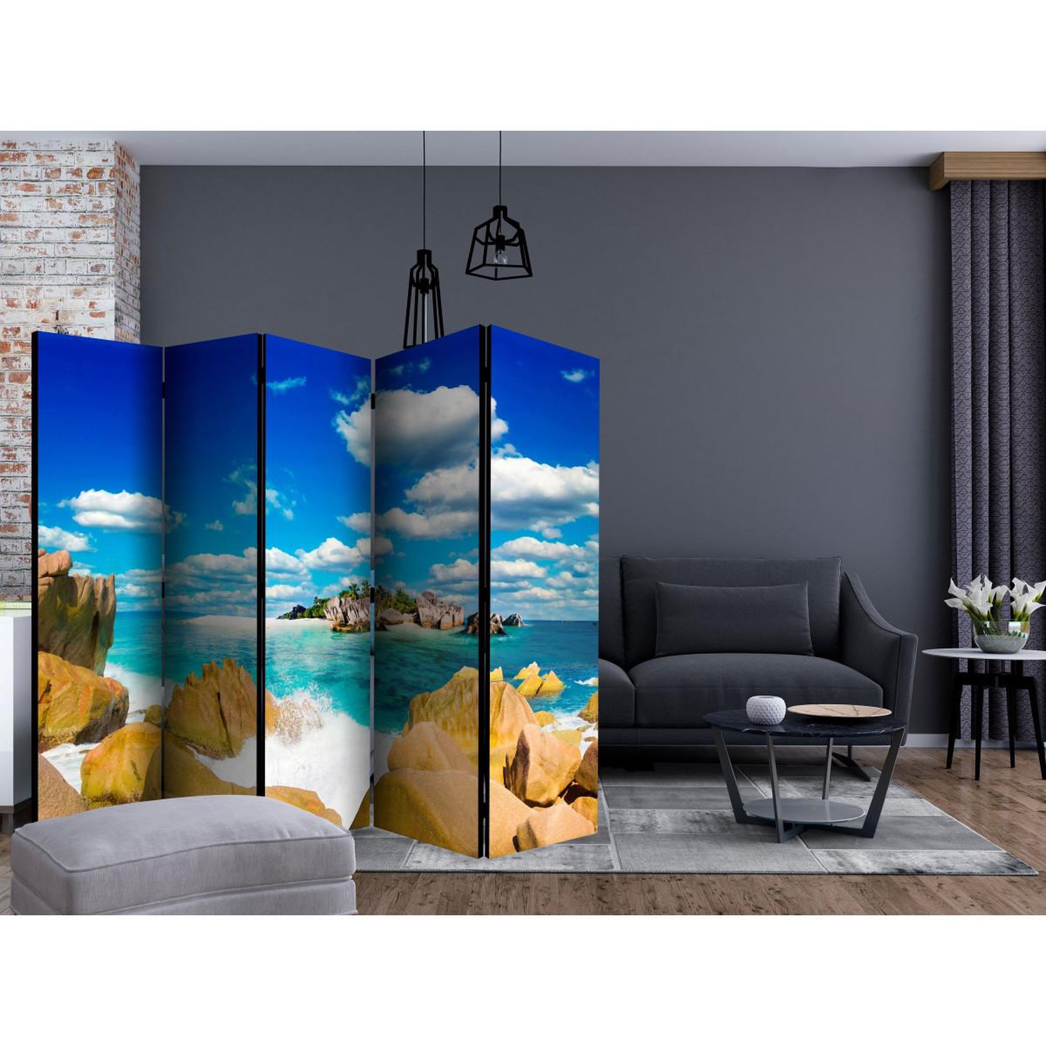Voir la diapositive 2 : Paris Prix Paravent 5 volets  summer asylum  172x225cm