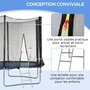 Voir la diapositive 6 : HOMCOM Trampoline d'extérieur Ø 305 cm avec filet de sécurité, poteaux rembourrés et échelle