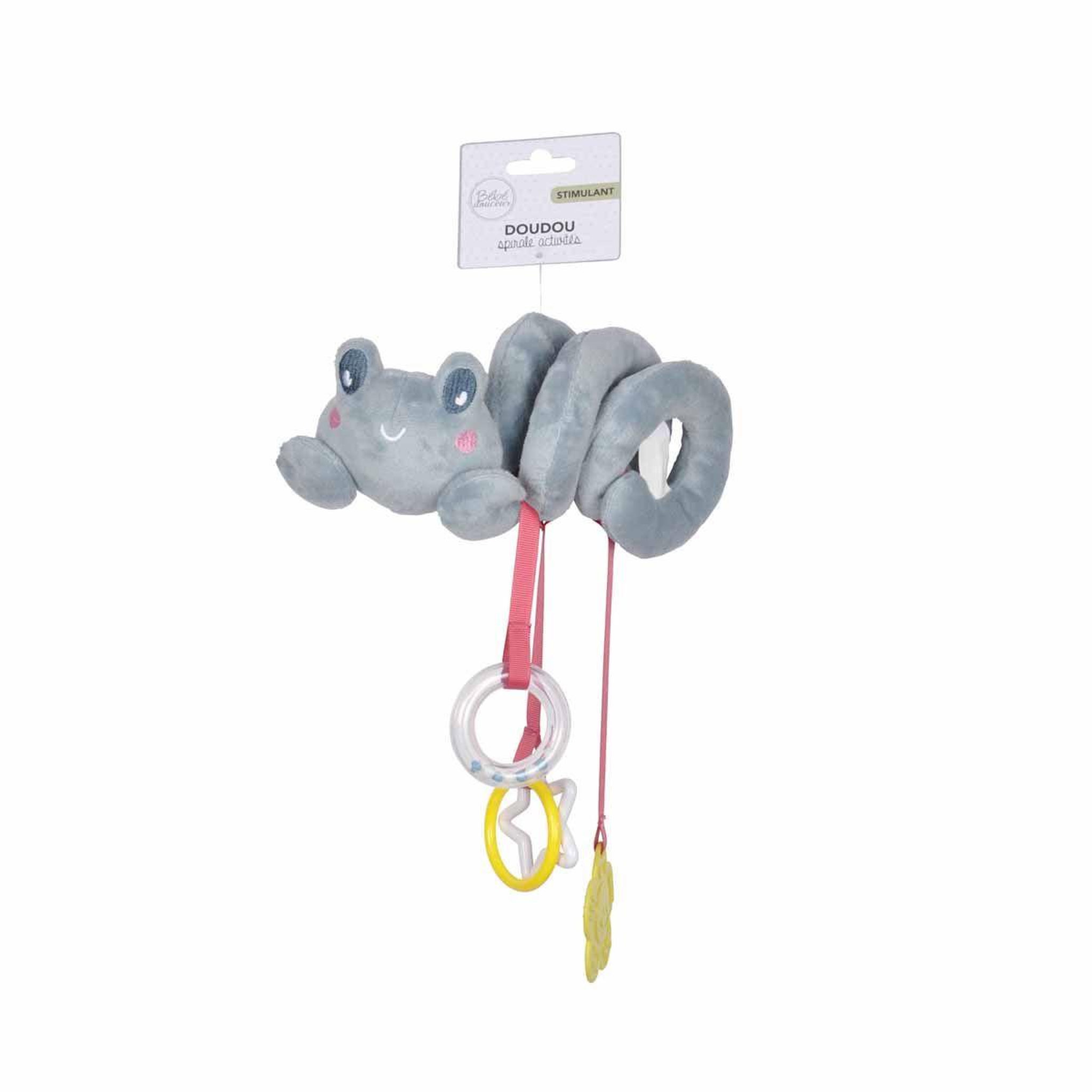 Voir la diapositive 2 : HOMEA Doudou spirale activités  crabe  17cm bleu