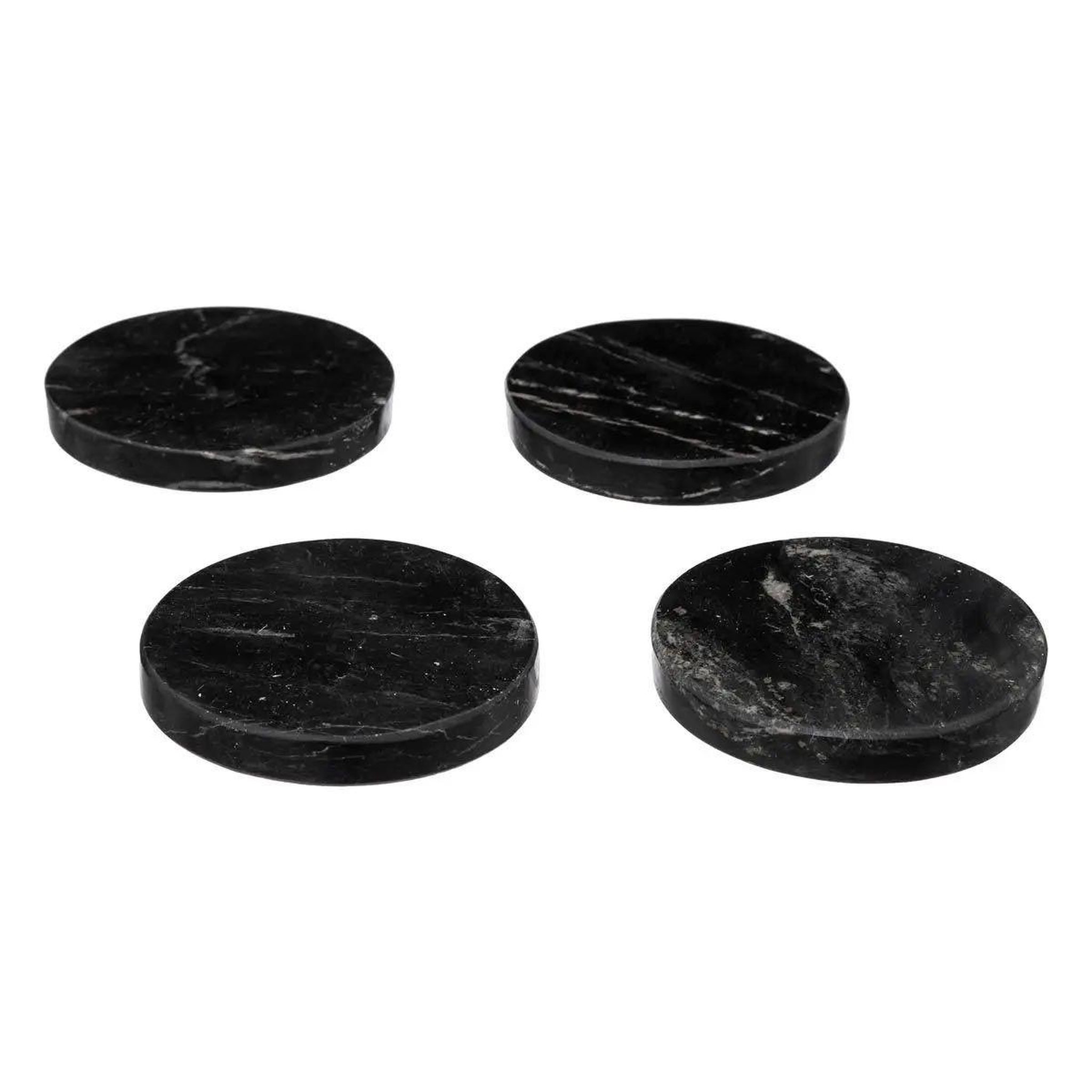 SECRET DE GOURMET Lot de 4 dessous de verre  sublima  10cm noir