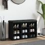 Voir la diapositive 3 : VIDAXL Banc a chaussures noir 82x32x50 cm bois d'ingenierie